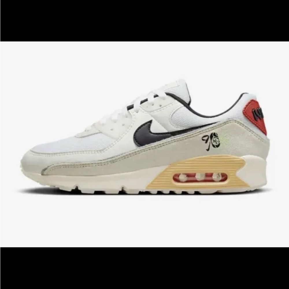 New Nike Air Max 90 SE "Swoosh Fiber" White Black Sesame DV3335-100 Men's 10 - Picture 1 of 10
